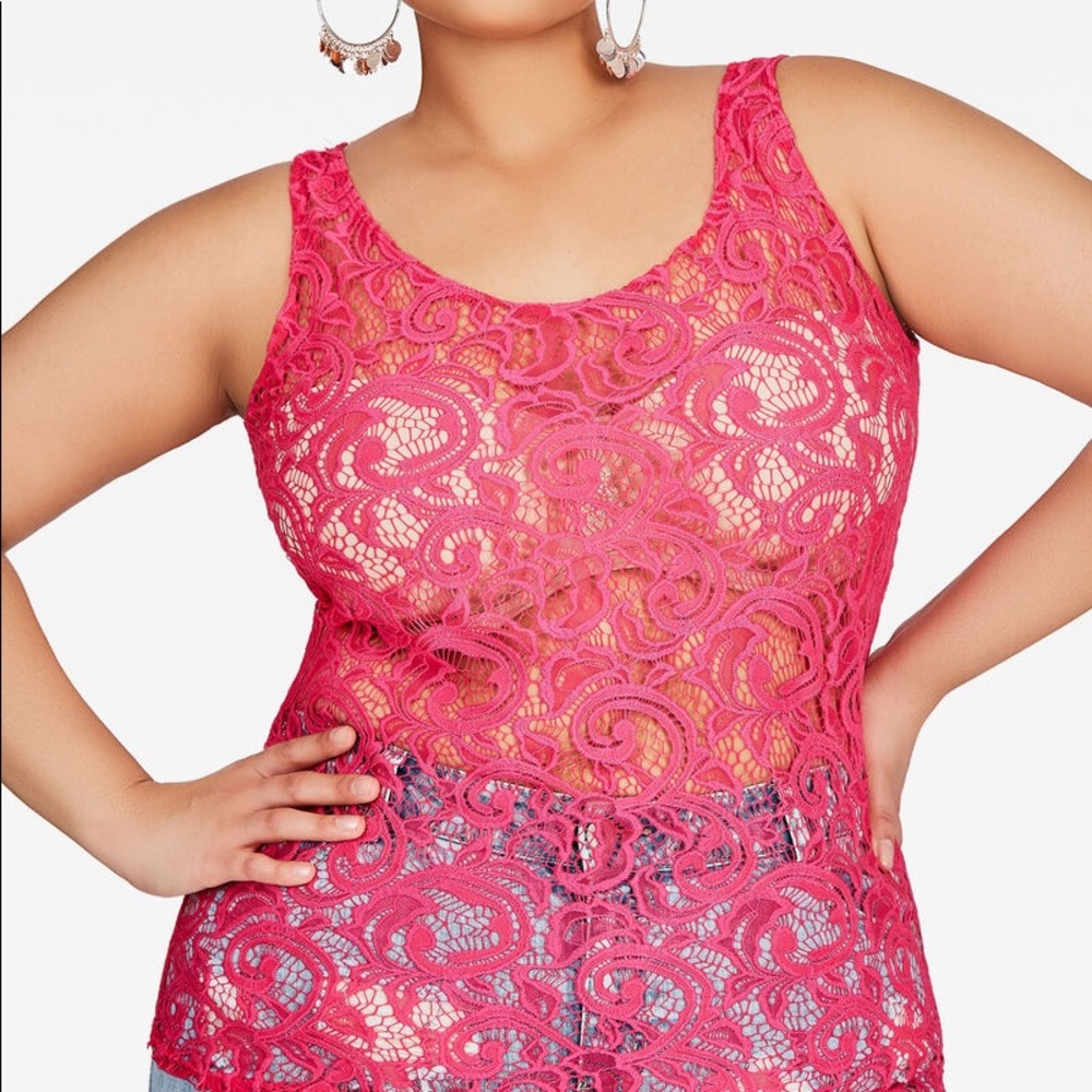 Plus size lace tank top
